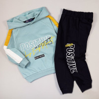 Костюм для мальчика (MC Juniors) артикул 52299 размерный ряд 26/98-30/116 (толстовка+брюки) цвет мятный