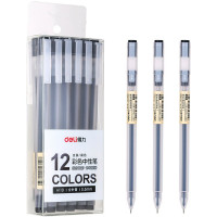 Ручка гелевая прозрачный корпус (Deli)  A119-BK черный, 0,5мм игла арт.A119-BK (Ст.12)