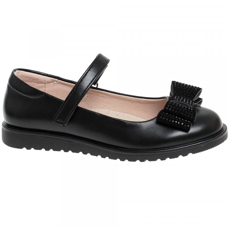 Туфли для девочки (Сказка) черные верх-искусственная кожа подкладка-натуральная кожа размерный ряд 29-33 арт.R555074116BK