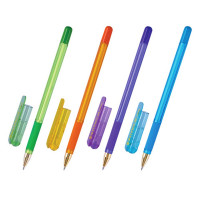 Ручка шариковая  прозрачный корпус  резиновый упор (MC Gold LE) , корпус цветной, синяя 0,5мм арт.MCL-02 (Ст.12)