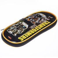 Пенал 1 отделение овальный (Hatber) Робо с карманом 220х90х25мм арт.NPk_77313