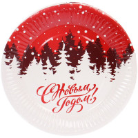 Тарелки бумажные 10шт/наб. D-18см "Румяный мороз" арт.889-0479