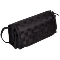 Пенал-косметичка 2 отделения с верхней створкой на липучке (deVente) TOTAL BLACK 210x100x75 мм арт.7029416