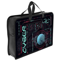 Сумка пластик А4 (Оникс) на молнии ручка-тесьма арт ПТ-14-4 Cyber широкая боковинка