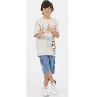 Футболка для мальчика арт.DMB 7504 размер 34/134-44/164 цвет бежевый