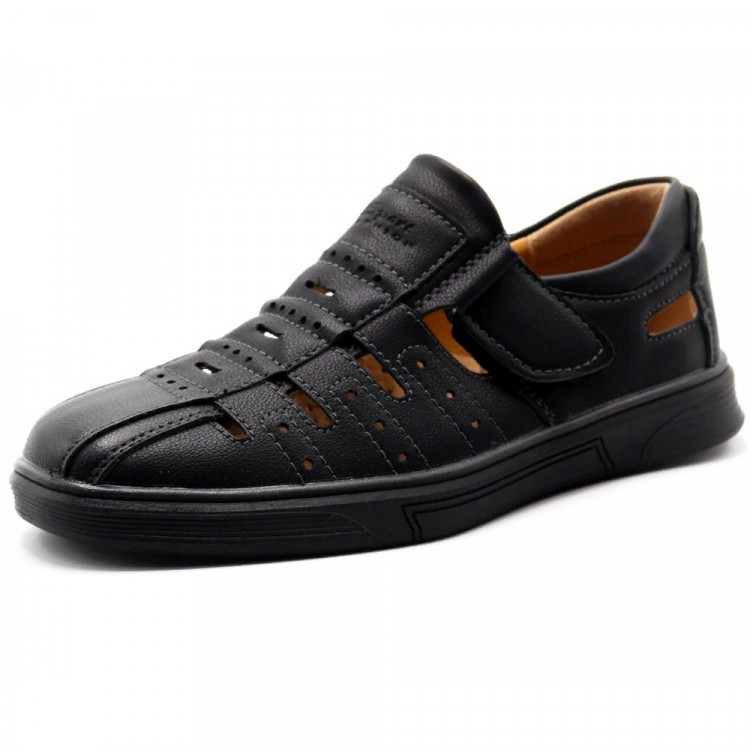 Туфли для мальчика (B&G) черные верх-искусственная кожа подкладка-искусственная кожа размерный ряд 32-37 арт. dz-B665-11A