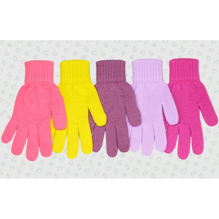 Перчатки для девочки (Полярик) арт.TG-462 размер 15 (7-8л) цвет в ассортименте