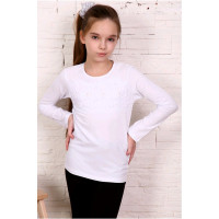 Джемпер для девочки трикотажный (Ликру) длинный рукав цвет экрю арт.1135 АКСИНИЯ размерный ряд 32/128-40/158