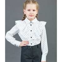Блузка для девочки (Топтышка) длинный рукав цвет белый арт.5306