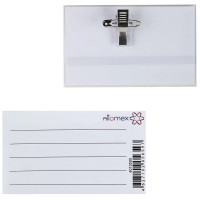 Бейдж горизонтальный 90*60мм металлический зажим-булавка deVENTE арт.4010300/МС-25