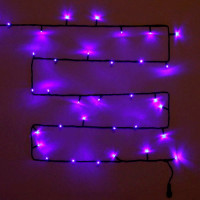 Гирлянда электрическая уличная точечная 15м 180LED цвет синий (темный провод) 8режимов арт. 183-128