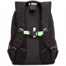 Рюкзак для мальчиков (Grizzly) арт.RB-354-4/1 черный-салатовый 28х39х19 см