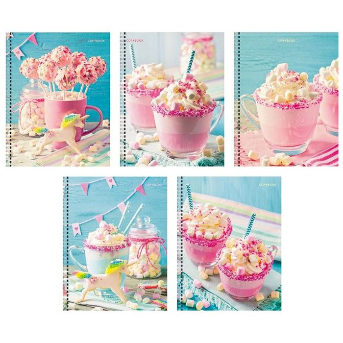 Тетрадь А5 клетка 48 листов на гребне (Канц-Эксмо) Зефирное настроение обложка мелованный картон, выборочный лак арт ТСБ486671