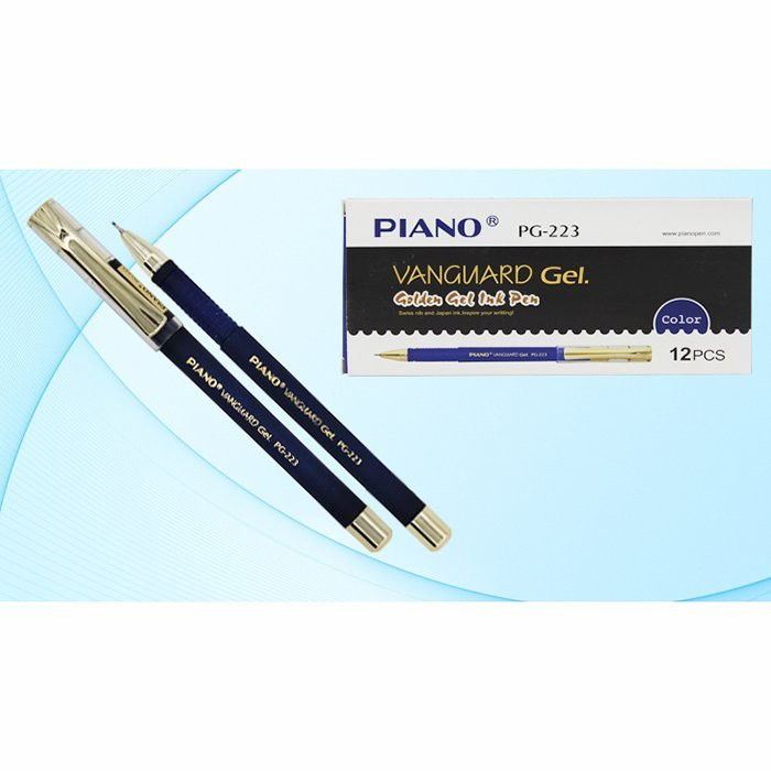 Ручка гелевая не прозрачный корпус  резиновый упор Piano VANGUARD Soft покрыт, синий, игла 0,5мм  PG-223  (Ст12/864)