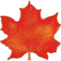 Украшение на скотче "Кленовый лист" 10*10см 1шт арт.87.743