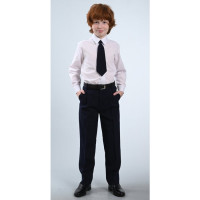 Брюки для мальчика (S&S) Б-01 классический силуэт размер 30/122-48/176 цвет темно-синий