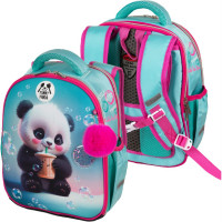 Ранец для девочек школьный (deVENTE) Junior. Yummy Panda + брелок 35x27x13см арт.7033509