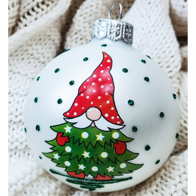 Шар стекло 06,5см "Веселый гном 3" п/уп арт.КУ-65-224174/3