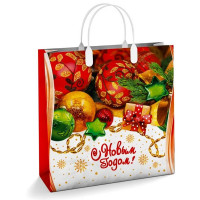 Пакет ПВД с пластиковыми ручками 30*30+10см 150 мкм НГ Событие