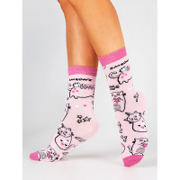 Носки для девочки арт.С2140 размер 18-22 хлопок72% полиамид 21% эластан 4% ПП 3% цвет розовый (Красная ветка)