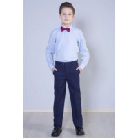 Брюки для мальчика (OVAS) Геометрия классический силуэт размер 30/122-38/146 цвет синий