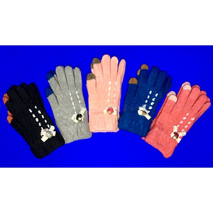 Перчатки для девочки (MULTIBRAND) арт.Бантик размер 18 (13-17л) цвет в ассортименте