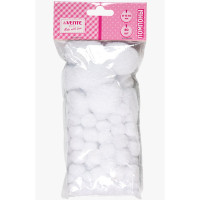 Набор для творчества Помпоны 15мм-20шт, 20мм-15шт, 35мм-10шт, 40мм-5шт (deVENTE) белый цвет арт 8000562