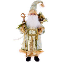 Игрушка декор. "Дед Мороз" 44см в зелёно/золотой шубке арт.752785