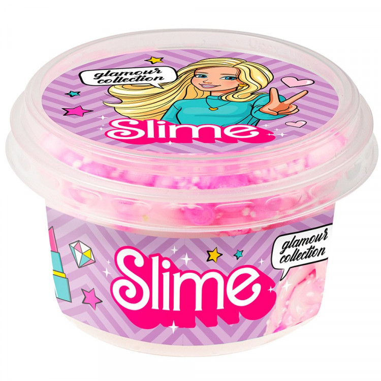 Игрушка Лизун Slime (Волшебный мир) Glamour collection crunch розовый 100г арт.SLM182