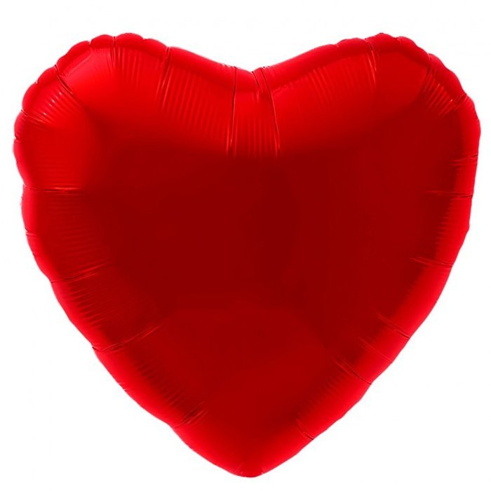 Шар фольгированный 45см Фигура "Сердце. Красный глянец" арт.9758083