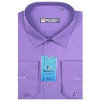 Сорочка детская приталенная длинный рукав размерный ряд 29/116-122-36/158-164 цвет сирень Brostem арт.MO4737d**