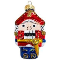 Украшение декоративное стекло 09см "Щелкунчик сказочный" красный арт.Ф526/4