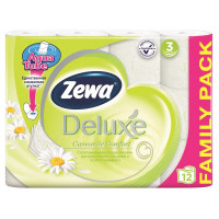 Бумага туалетная 3-слоя втулка 12 рулонов в упаковке Zewa Deluxe Ромашка
