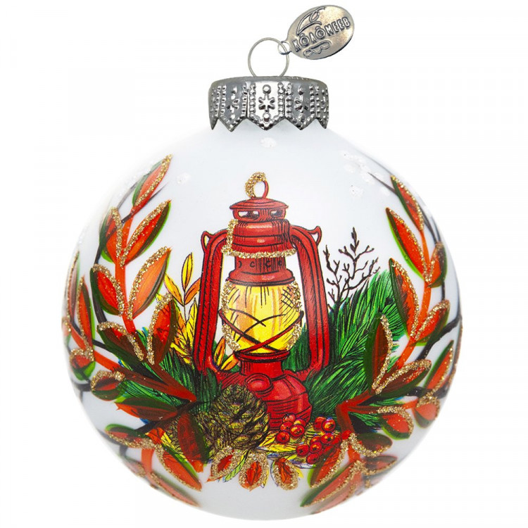 Шар стекло 08см "Рождественский 3" п/у арт.КУ-80-244059