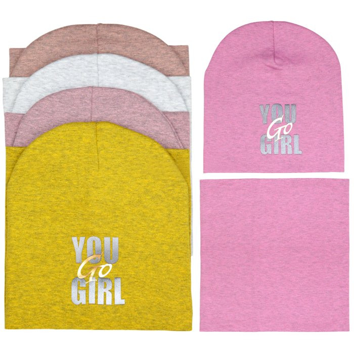 Комплект демисезонный для девочки (Полярик) арт.FT-47-25 размер 54-56 (шапка+снуд) цвет в ассортименте