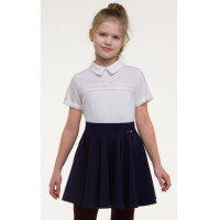 Джемпер трикотажный для девочки (Malini) короткий рукав цвет молочный арт.BL276TK размерный ряд 32/128-40/152