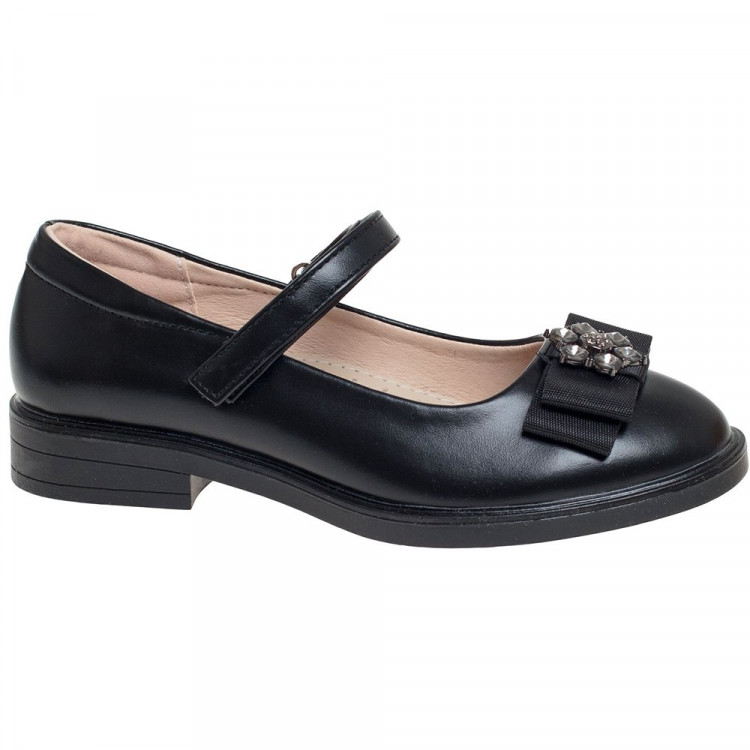 Туфли для девочки (Сказка) черные верх-искусственная кожа подкладка-натуральная кожа размерный ряд 31-37,5 арт.R856174256BK