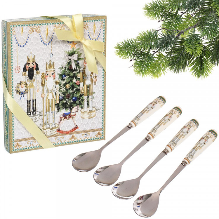 Кружка стеклянная 400мл "Забавные Снеговики" с крышкой и ложкой, п/уп. арт.891-0614