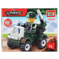 Конструктор пластиковый Солдат на машине 35 деталей (Город мастеров) арт.70064-JS