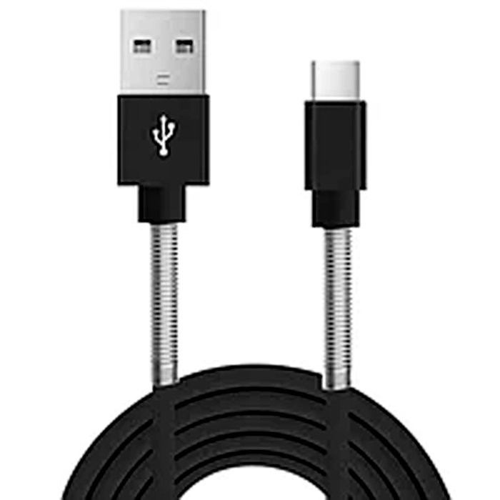 Кабель USB - micro USB "WALKER" C720 с пружинами, черный