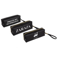 Пенал-косметичка 1 отделение кожзам (deVente) ZARAZA 215x80x50мм ручка-петля ассорти арт.7020422