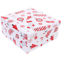 Коробка подарочная 19,5*19,5*9,5см "Весёлый Новый год" арт.214-501