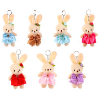 Игрушка мягкая "Зайка с бантом" на подвесе 12см цв.МИКС арт.4302033