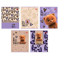 Тетрадь 24 листа клетка (Hatber) Пушистый мишка ассорти арт 24Т5В1