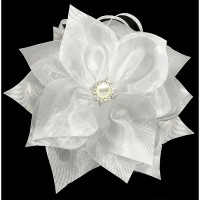 Бант для волос белый Arco Carino 10см арт.137