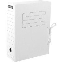 Короб архивный А4 г/карт 100мм на завязках белый арт.225435 (Ст.20)