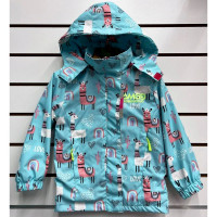 Ветровка осенняя для девочки (YUMO) арт.jxx-VF0023-38 размерный ряд 28/104-32/128 цвет голубой