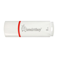 Флеш диск 8GB USB 2.0 SmartBuy Crown, белый