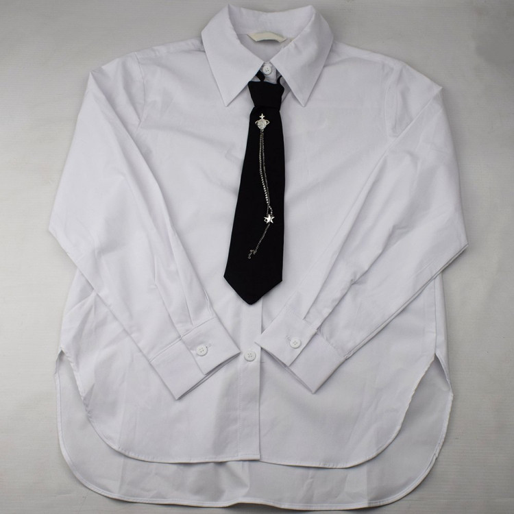 Блузка для девочки  (Kevin Young) длинный рукав цвет белый арт.R105081 размерный ряд 34/134-44/164