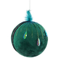 Шар пластик 10см с декором цв.зеленый арт.762109